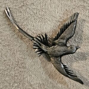 Vintage Silver Bird Brooch - Flying Swallow Motif